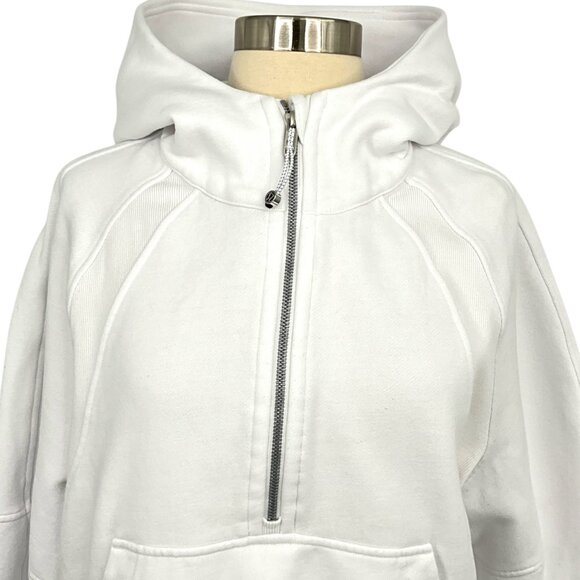 Lululemon Scuba Oversized 1/2 Zip Hoodie White Size M / L Pullover Sweatshirt - Picture 2 of 9